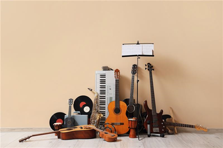Photograph of musical instruments